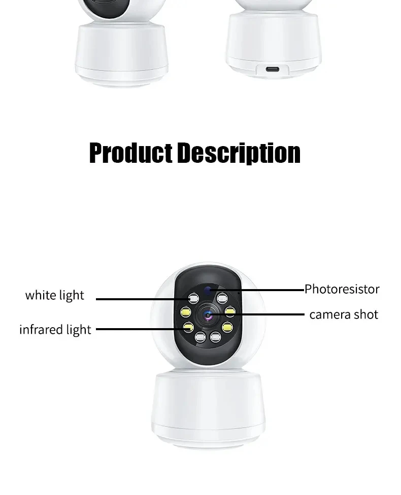 3MP Wifi video surveillance camera security wireless network camera intelligent automatic tracking of indoor 360 ° at night