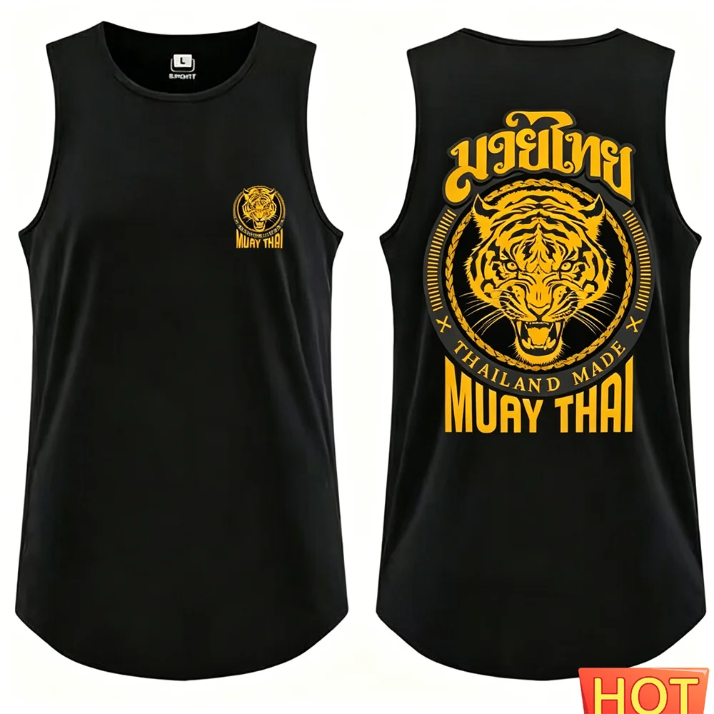 Men's Muay Thai vest Summer Muay Thai Wrestling Sleeveless T-shirt fitness ventilate men's t-shirt tank tops sports Graphic vest