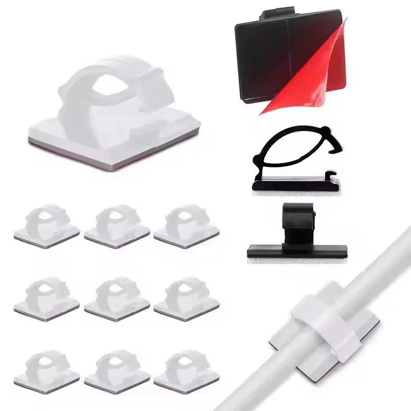 Adhesive Car Cable Charger Line Clasp Wire Cord Clip Wall Clamp Holder Management Data Line Winder Fastener Tie Fixer Organizer