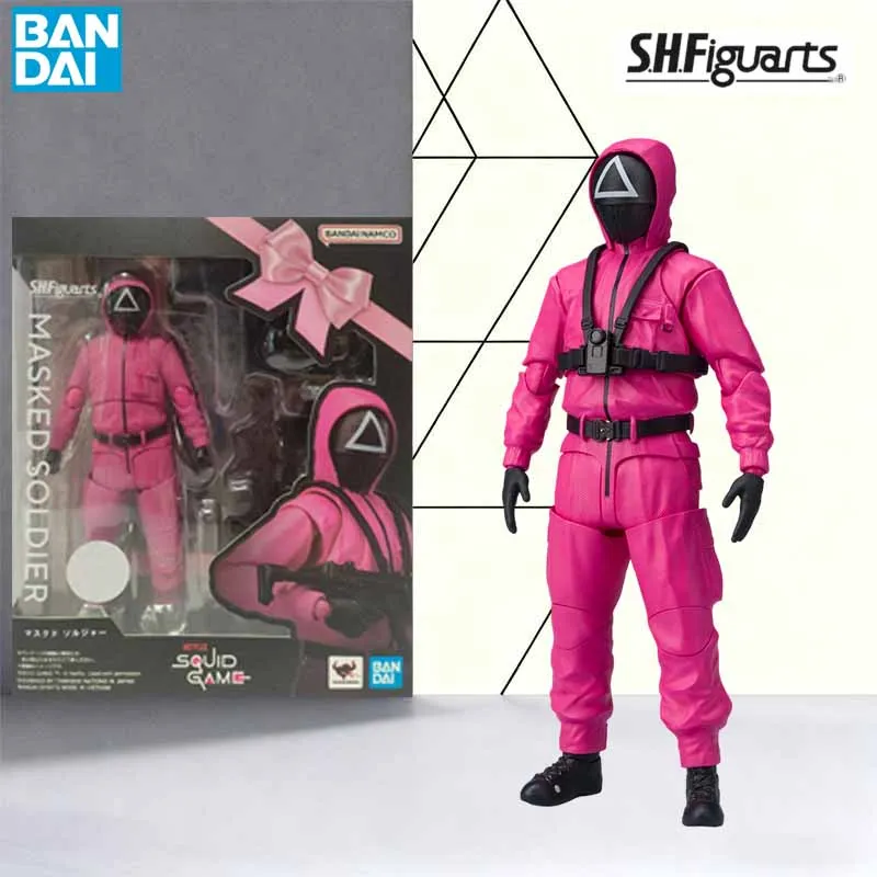 Bandai Originele MODEL KIT SHF SQUID GAME GEMASKEERDE SOLDAAT FRONTMAN Anime Action Figure Model Speelgoed Cadeaus voor Jongens Collectible