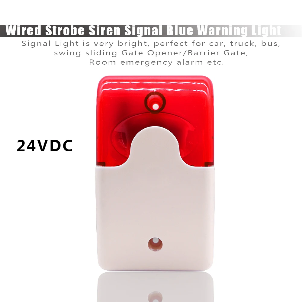120 DB LED Flash Strobe Light Wired Siren with WiFi/GSM/PSTN For DC 12V/24V/AC 220V Home Security Voice Burglar Alarm System