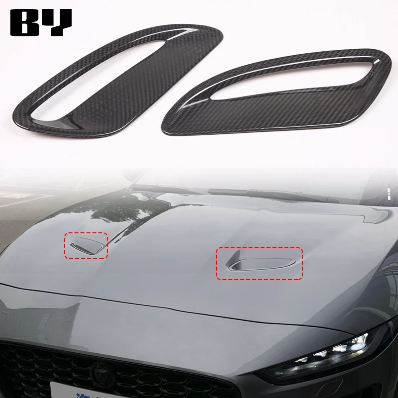 

For Jaguar F-TYPE 2013-2024 Accessories Real Carbon Fiber Hood Bonnet Air Vent Cover Car Front Hood Engine Air Vent Trims Covers