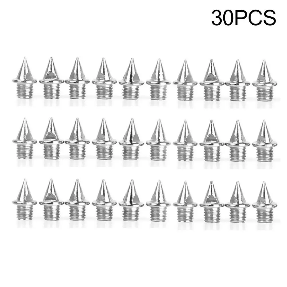 30pcs Silver Athletic Replacement Running Shoes Spikes Field Shoe Track Studs Xmas Steel And Tree 7mm Track Short