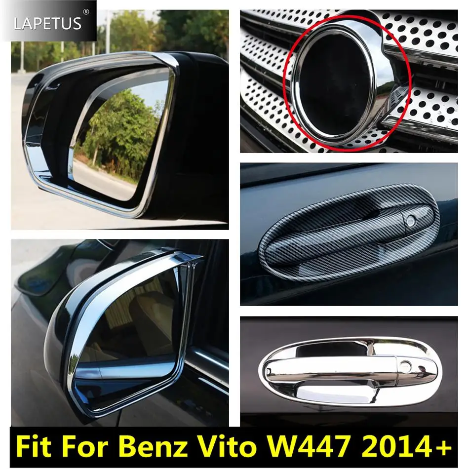 Car Front Emblem LOGO Ring / Door Handle / Rearview Mirror Frame Cover Trim Accessories For Mercedes-Benz Vito W447 2014 - 2021