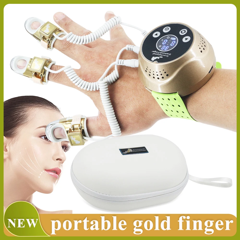 New Gravitational Diamond Finger EMS Microcurrent Golden Finger Beauty Machine Lnfrared Light Therapy