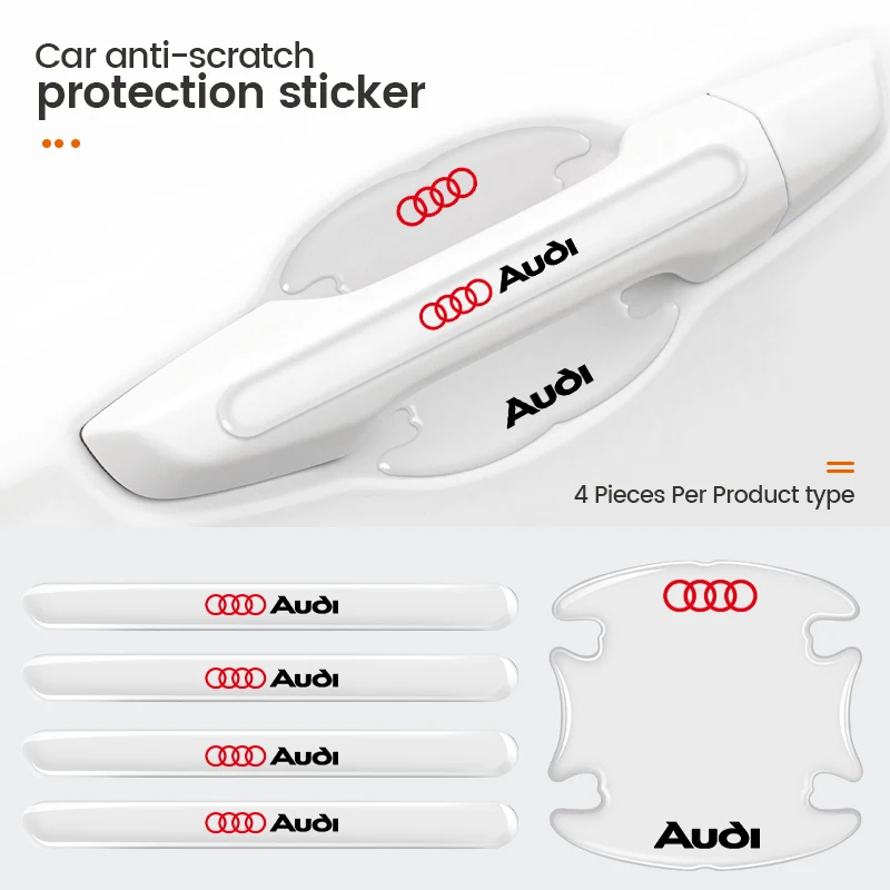 Auto Türgriff Schutz Schüssel Anti Scratch Reflektierende Aufkleber Für Alle Audi RS A3 A4 Q1 Q2 Q3 B6 A5 A6 C7 Q5 B9 B7 C6 V8 A6L
