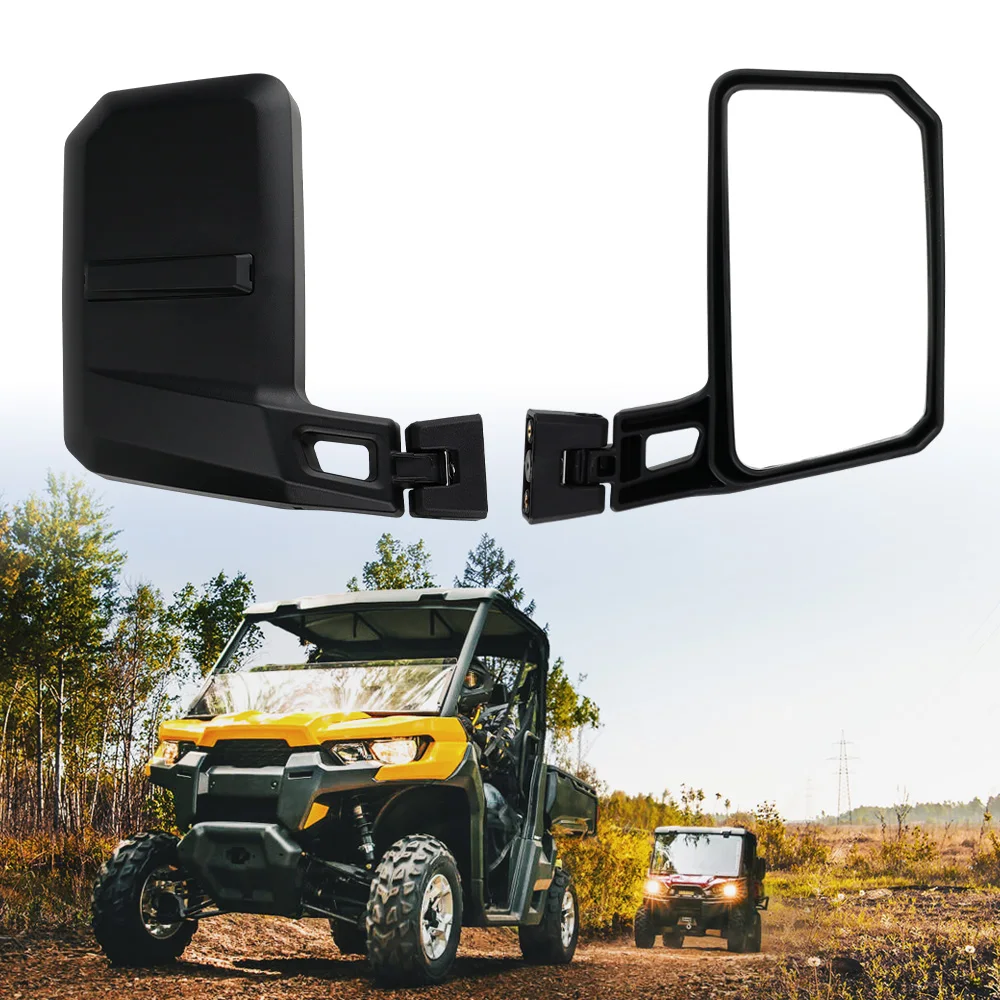 

UTV Wide Side Mirrors 715008100 For Can-Am Defender MAX HD5 HD7 HD8 HD10 Rugged Nylon Aluminum Mount Dual Adjust 2016-2024