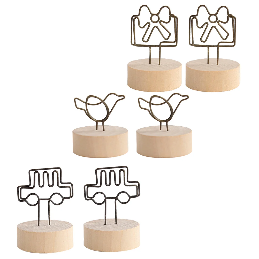 6 stuks fotoclips redelijk ontwerp stabiele basis gemakkelijk te repareren foto's creatieve uitstraling fotohouders bureaugebruik fotoclips