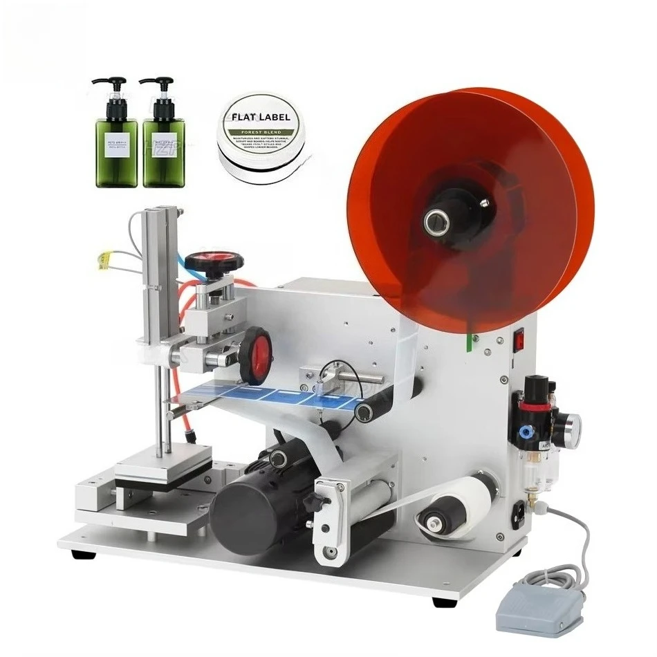 

HZPK Tabletop Square Flat Box Adhesive Sticker Bottle Labeling Machine Manual Semi Application