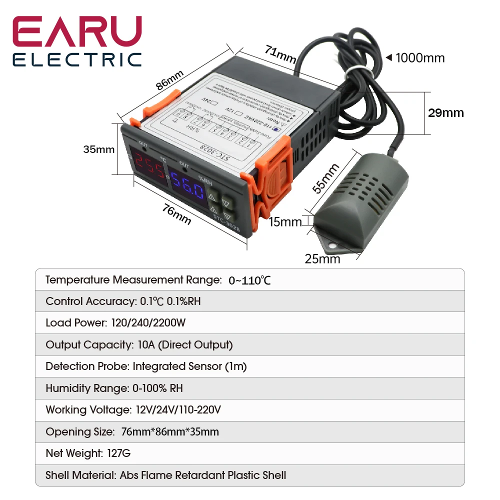 STC-1000 STC-3008 STC-3018 STC-3028 LED Digital Temperature Controller Thermostat Thermoregulator Incubator 12V 24V 110V 220V