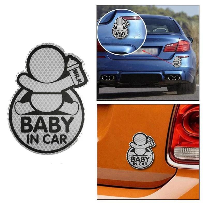 Mama In Car Baby Kids On Board Highly Reflective Stickers For Car Night Safety Driving Personalized Children Warning Sign Decals