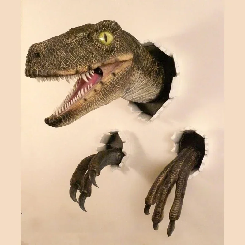 3D Dinosaur Decorations Velociraptor Set Resin Wall Ambience Decoration Props Package