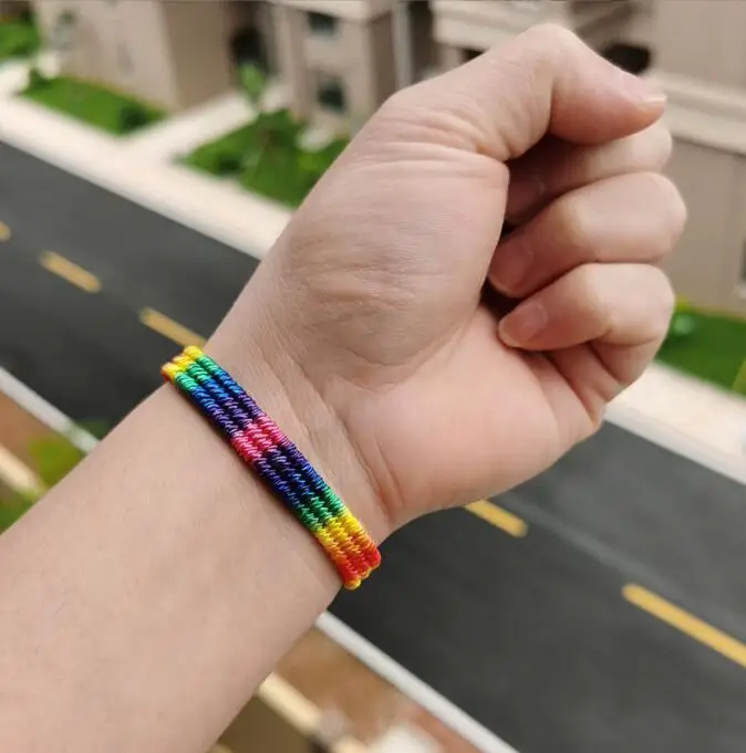 bracelet lgbt Lesbians Gays Bisexuals Transgender Bracelets for Women Girls Pride Woven Braided Men Couple Friendship Jewelry
