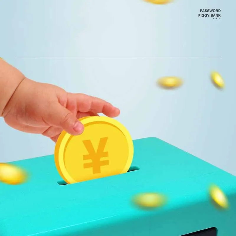 Banco de monedas para niños, caja de monedas creativa, solo entrada y salida de cajero automático, caja de contraseña, entrenamiento, juguetes de gestión de dinero para niños