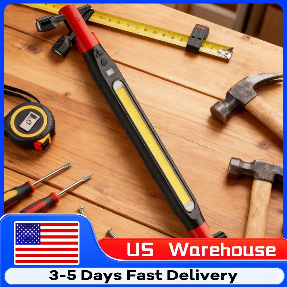 

Мощный перезаряжаемый светодиодный рабочий фонарь с магнитным основанием и крючками, суперяркий фонарик COB LED для гаража и автомобиля