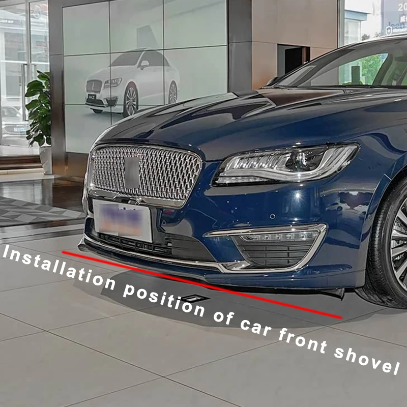 

Car For Lincoln MKZ 2017 2018 2019 2020 Front Splitter Bumper Lip Body Kit Spoiler Chin Plate ABS Carbon Fiber Look Accessories