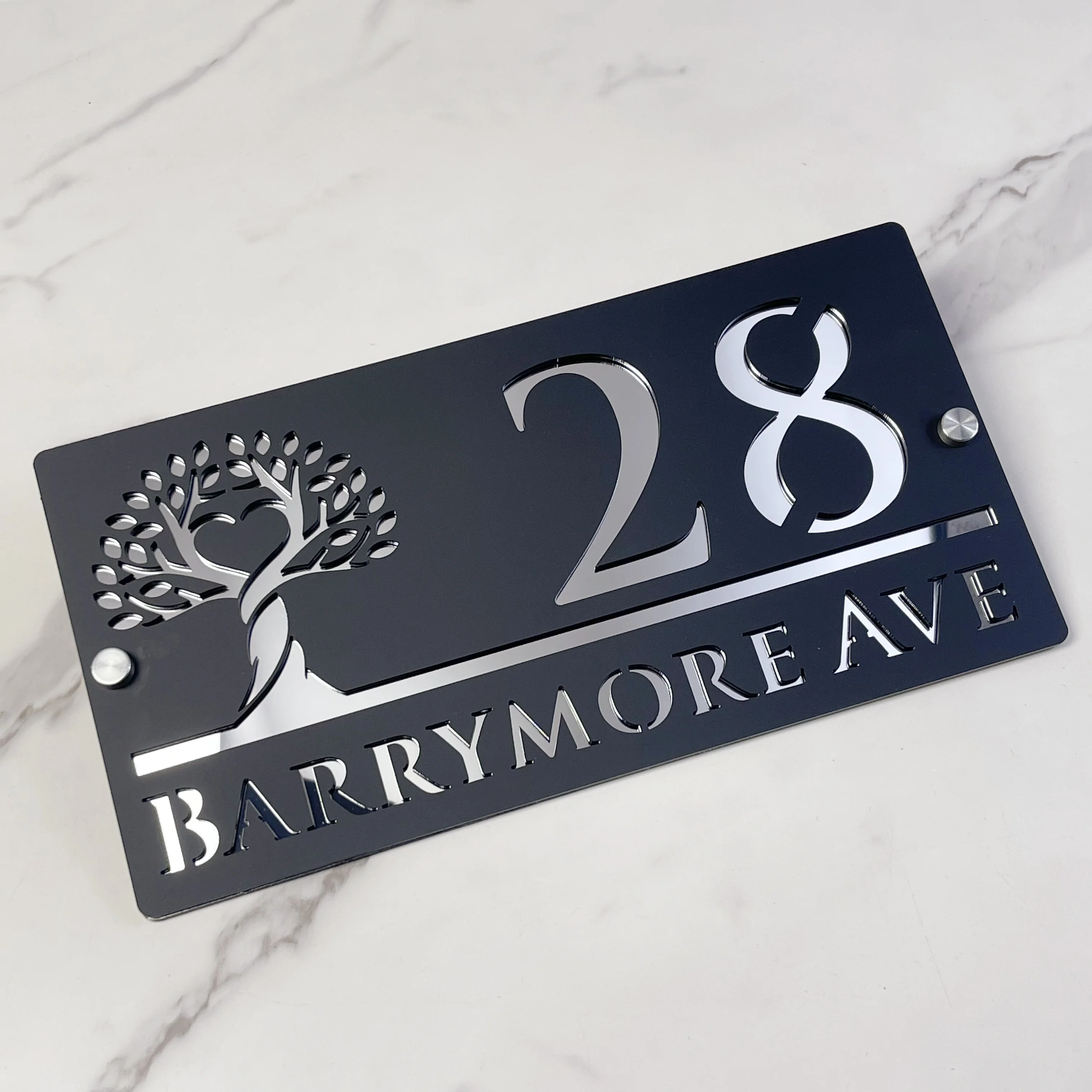 

Custom 3D Floating House Number Sign Laser Cut Acrylic Address Plaque with Family Name Outdoor Door Sign for Home or Street Use