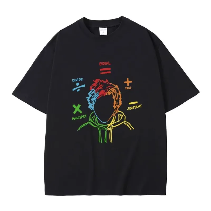 

Ed Sheeran The Math Tour Sheerios Print T Shirt Harajuku Fashion Women Clothing Casual Hip Hop Tee Shirt Loose Streetwear Unisex