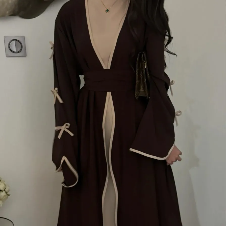 Femmes musulmanes dubaï moyen-orient Robe à nœud Abaya nœud vêtements