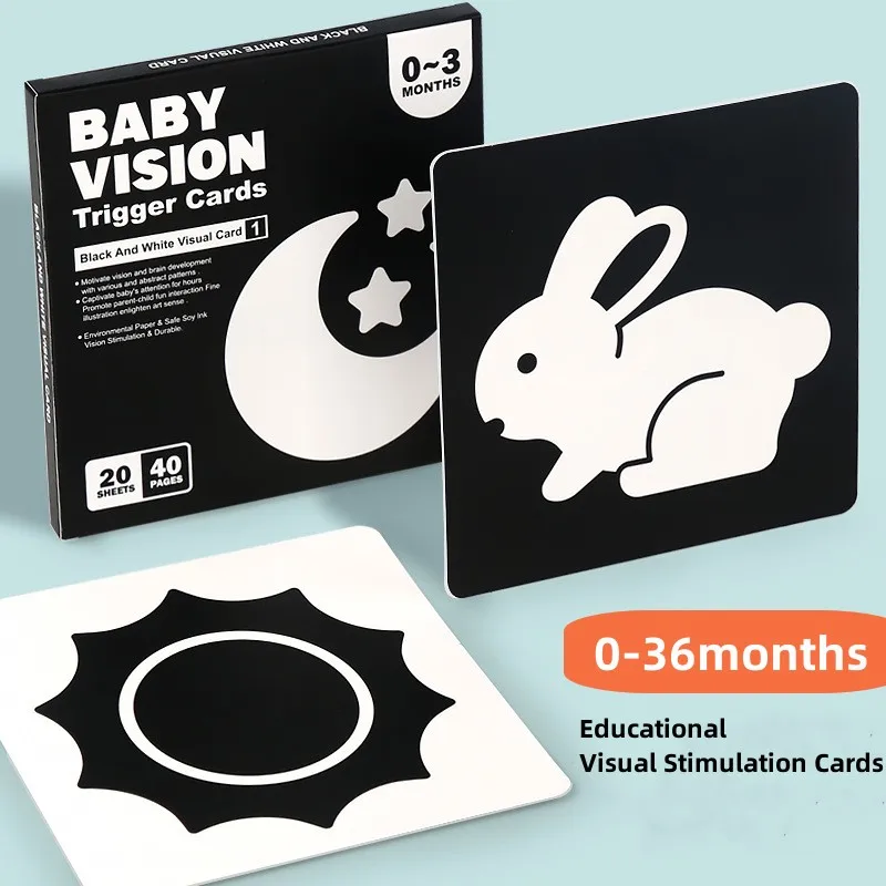 ความคมชัดสูง Montessori ทารก Visual Stimulation Card ของเล่นความรู้ความเข้าใจสี Baby Vision การ์ดของเล่น Montessori Early Educational