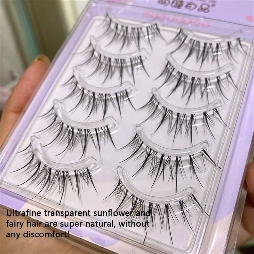 Transparente Stiel Wimpern verlängerung wispy lange Fischschwanz Make-up-Tools Fee falsche Wimpern voller Streifen Wimpern Manga Wimpern