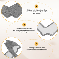 VC-6PCS Window Cleaning Robot Mop Cloth Cleaning Rag Towel Dust Cloth Cleaning Cloth For LIECTROUX YW509