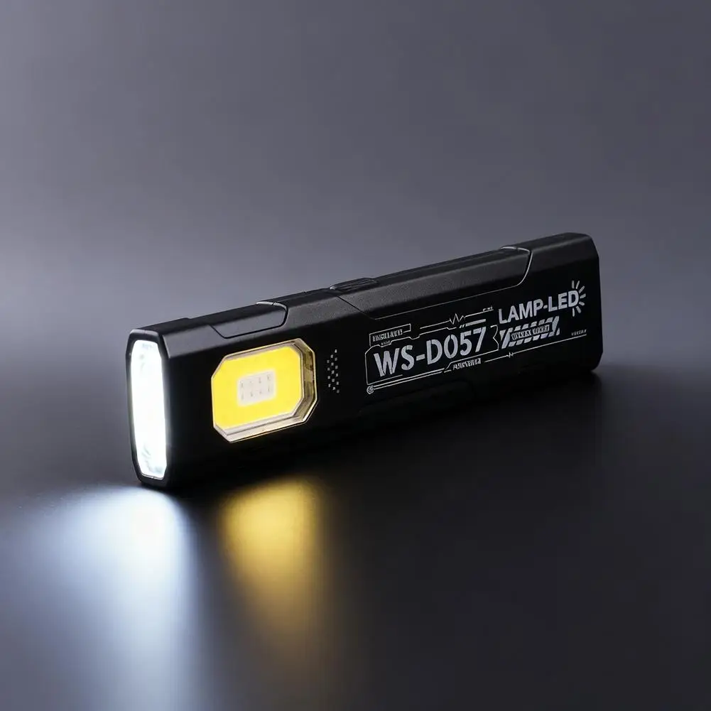 

WS-D057 Фонарик EDC Компактный многорежимный карманный светодиодный фонарик USB-C Перезаряжаемый IPX4 Двойной материал Красный/Синий Стробоскоп