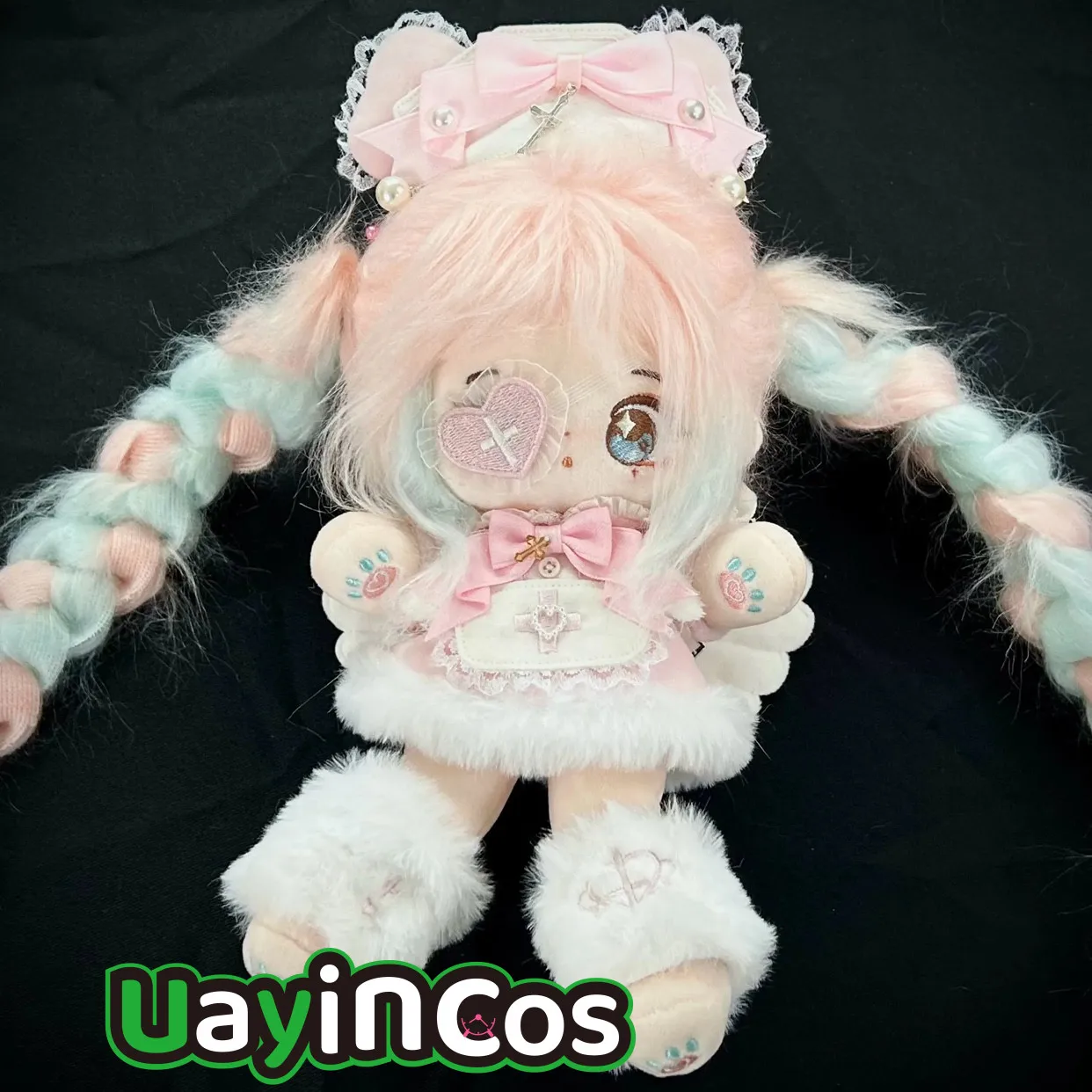 20cm Doll Clothes Puppy Nurse Hat Apron Love Eye Mask Pearl Bow Clothing Costume Suit Outfit Accessories Anime Game Toy Kids Gif