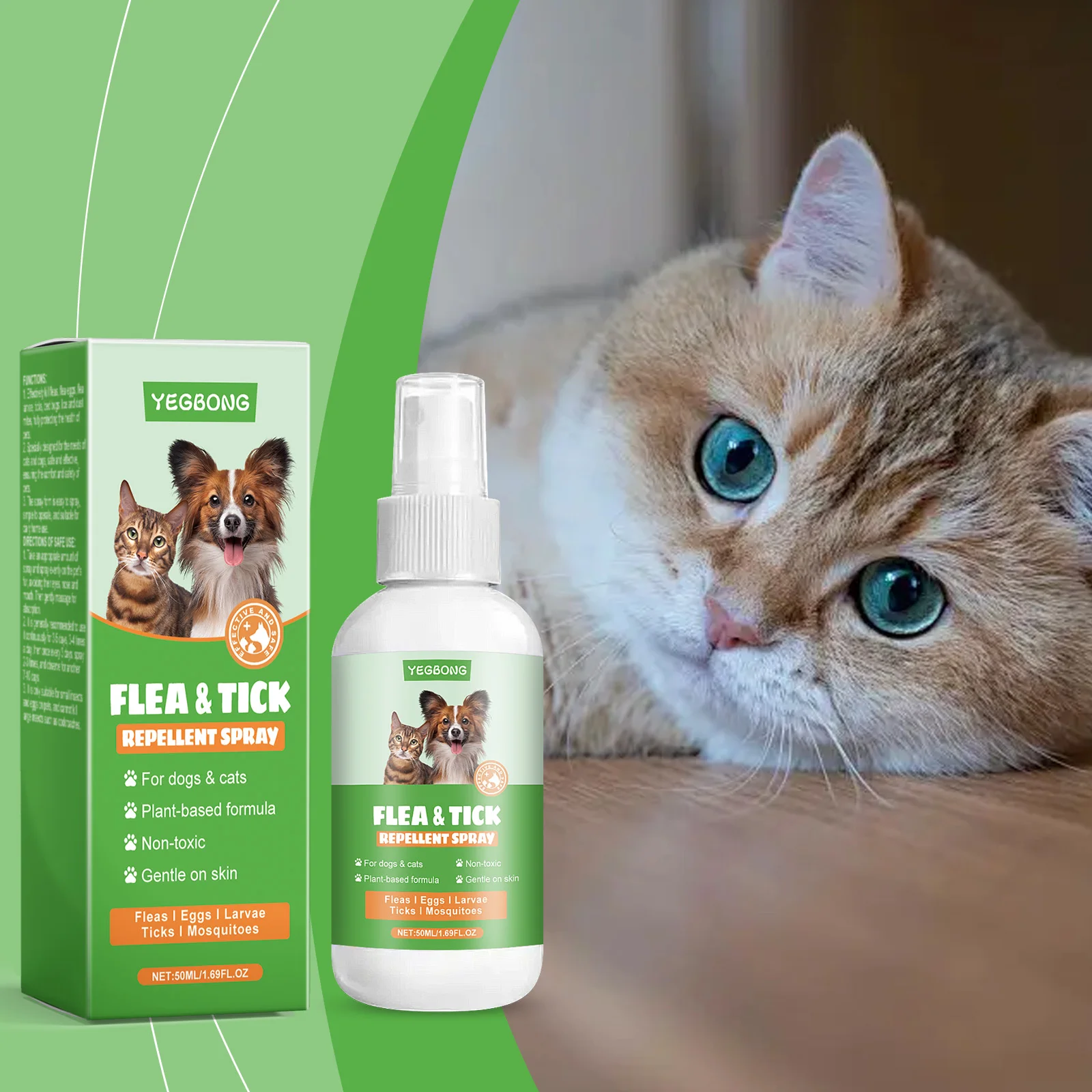 Pet Flea Tick Repellent Spray Effectively Reducing Fleas and Ticks Relieve Skin Itching Protect Health Fast-Acting Pet Repellent