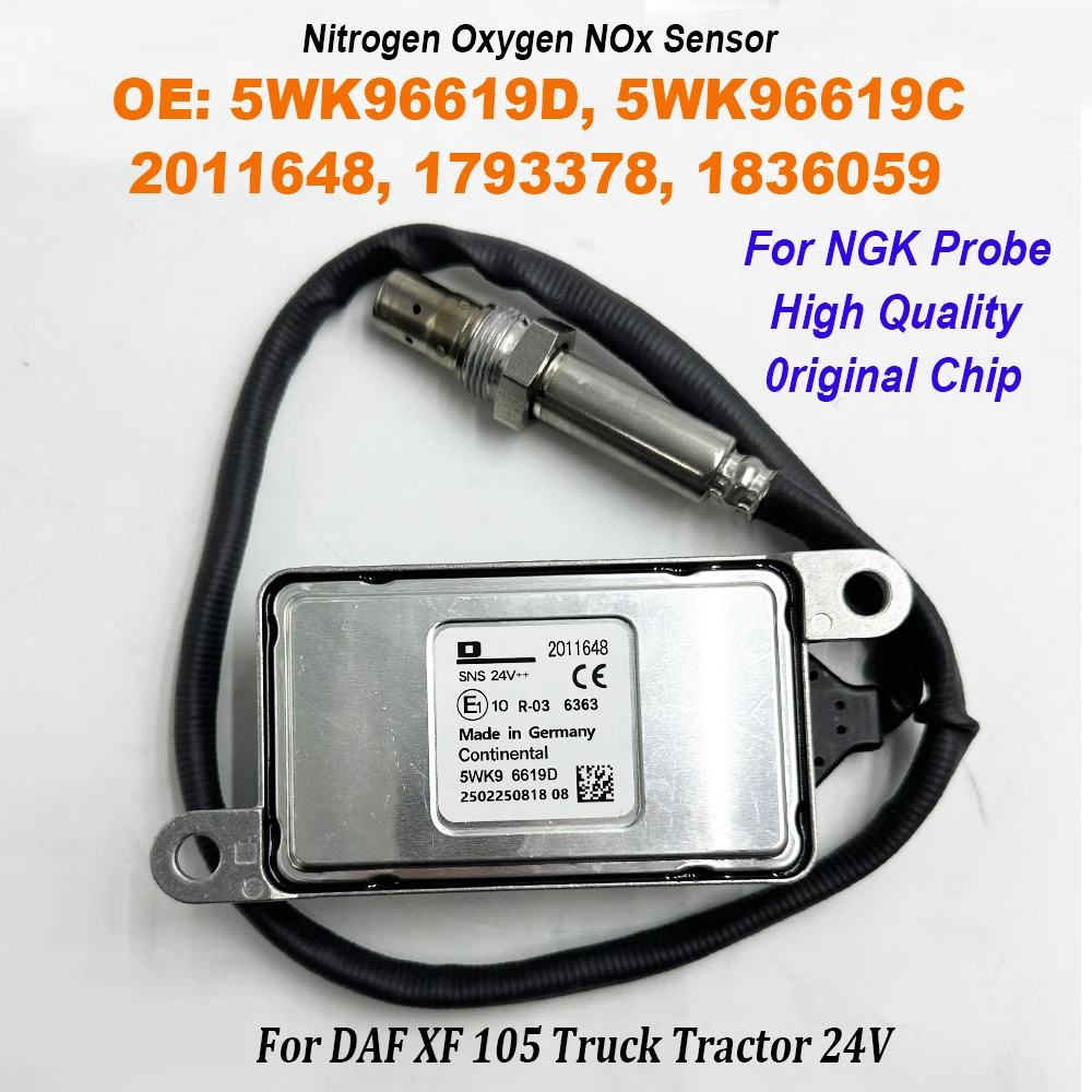 

For DAF Truck 24V 5WK96619D 5WK96619C Nitrogen Oxygen NOX Sensor For NGK Probe 2011648 1793378 1836059 High Quality Chip