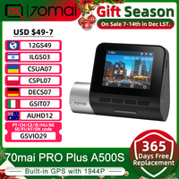 Global Version 70mai Dash Cam Pro Plus A500S 1944P Car DVR Set in GPS ADAS Front & Rear Cam 24h Parking Surveillance Time Laps