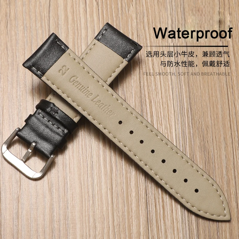 Leather Watch Band Strap 12/13/14/15/16/17/18/19/20/21/22/23/24mm Watchband for Huawei Watch Gt3/Gt2 Belt SmartWatch Bracelet