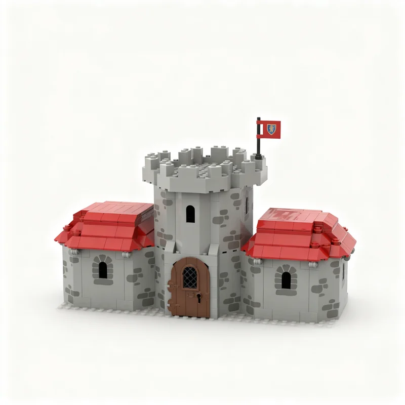 294pcs MOC Lion Knights Watchtower Castle Lion Knights Model Building Blocks Christmas Gift Toys Construction Display Craft
