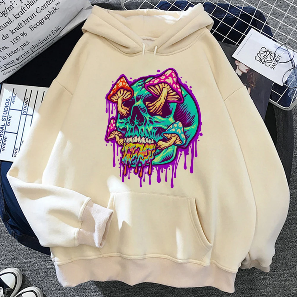 

Magic Mushrooms Alien Psychedelic hoodies women anime streetwear tracksuit female Winter Hood