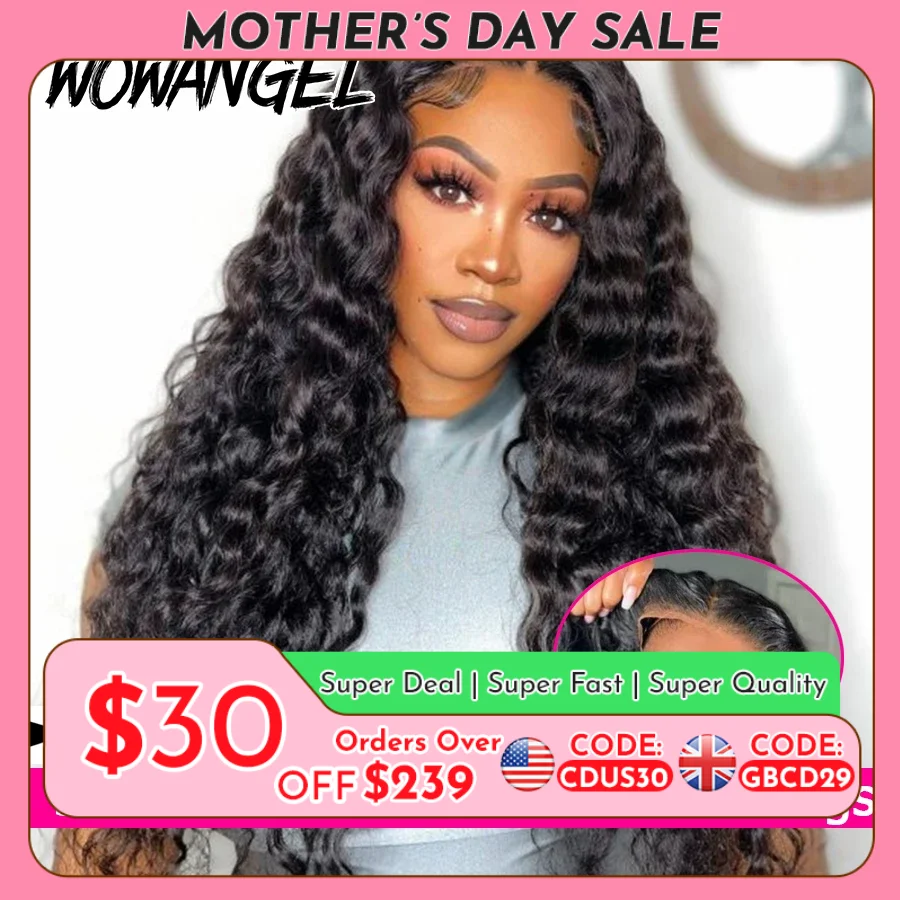 WOWANGEL Burmese Curly 5x5 HD Lace Closure Wig 250% Preplucked Glueless Wigs Human Hair Wig Ready To Wear Burmese Wave For Women