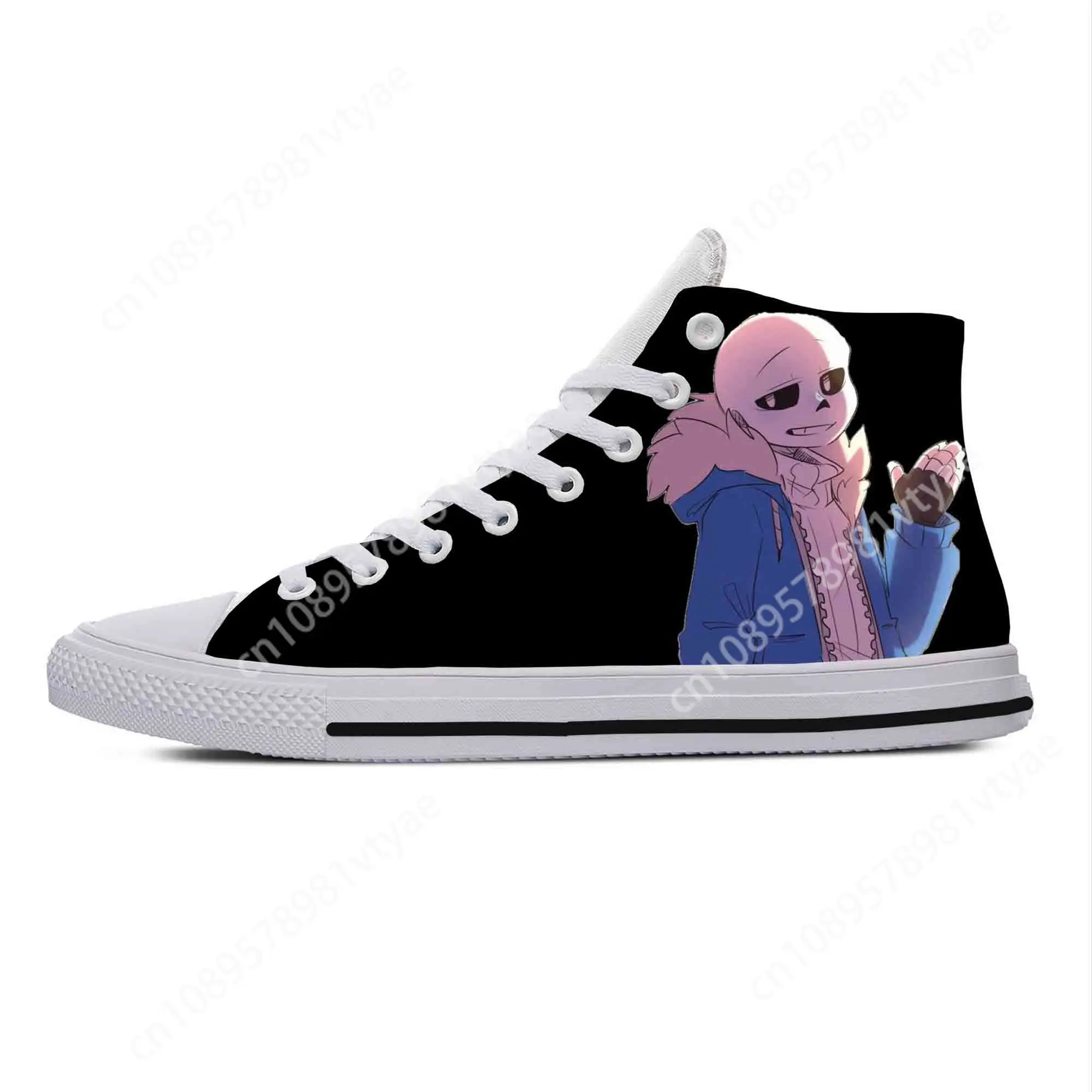 Undertale Sans Skull Skeleton Anime Cartoon Game Casual Cloth Shoes High Top Lightweight Breathable 3D Print Men Women Sneakers