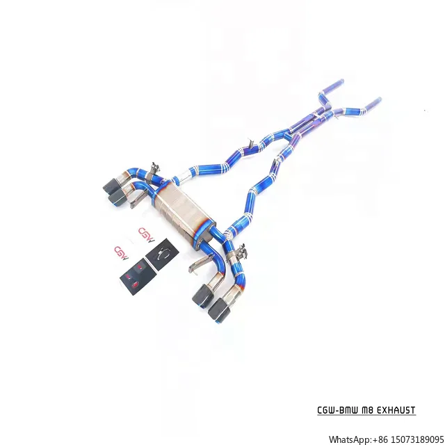 

Blue Finish Titanium Performance Exhaust Muffler for F91 F92 F93 M8 4.4T Catback Forged Carbon Fiber Exhaust Tip