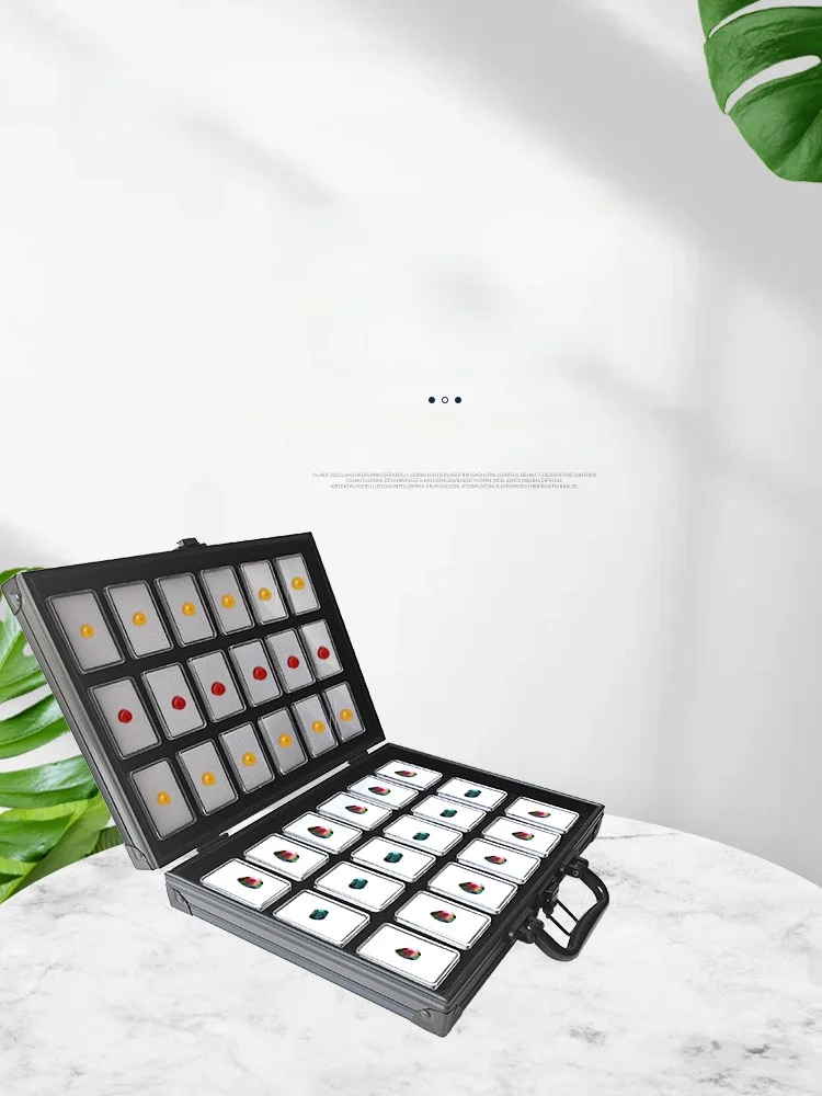 

Transparent Plastic Jewelry Storage Box Diamond Color Gem Display Case Aluminum Box for Ring Face Naked Stone Storage