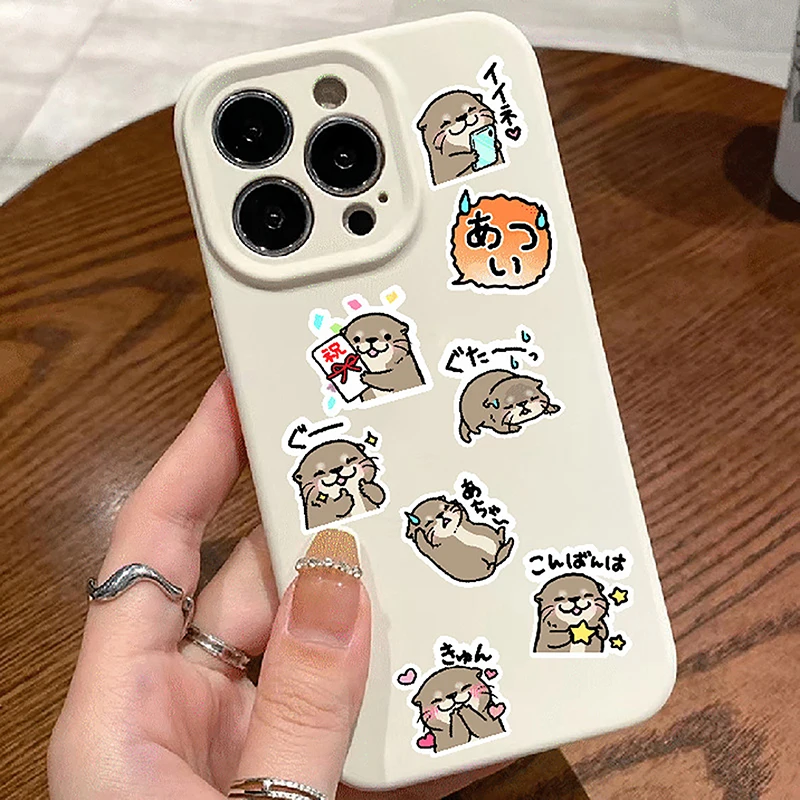 Kleine Otter Handaccount Cartoon Stickers Schattig Dier Expressie Pack Ins Wind Kinderen Plakken Decoratieve Materialen Kawaii