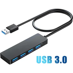 USB Hub,USB Splitter for Laptop,Multiport USB 3.0 Hub Port Expander Fast Data Transfer 4 Port Windows PC Mac Printer Mobile HDD