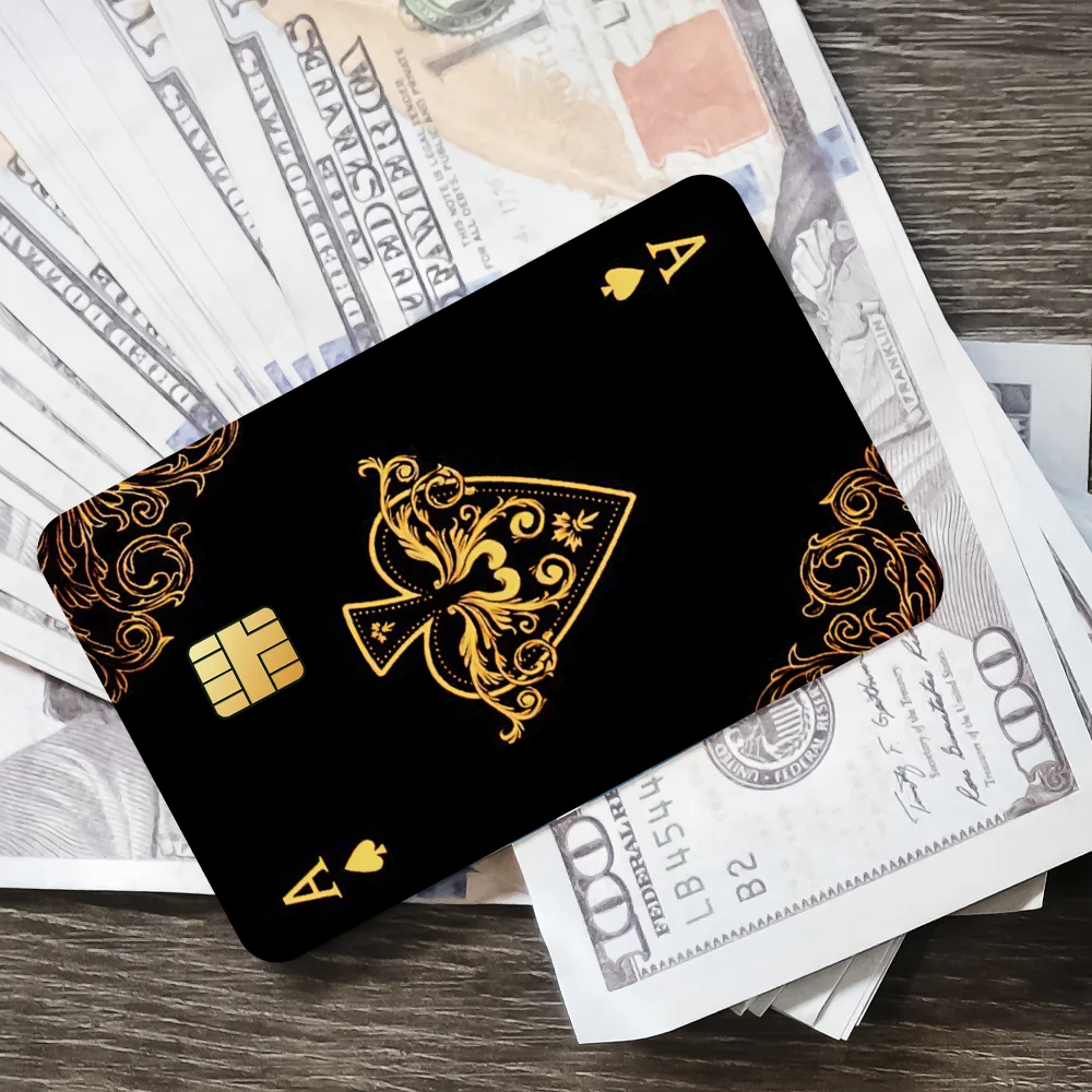 Ace of Spade Bank Kreditkarten Bus Pass Aufkleber Coole Dekoration Wasserdicht 4PCS Karte – Detail 5