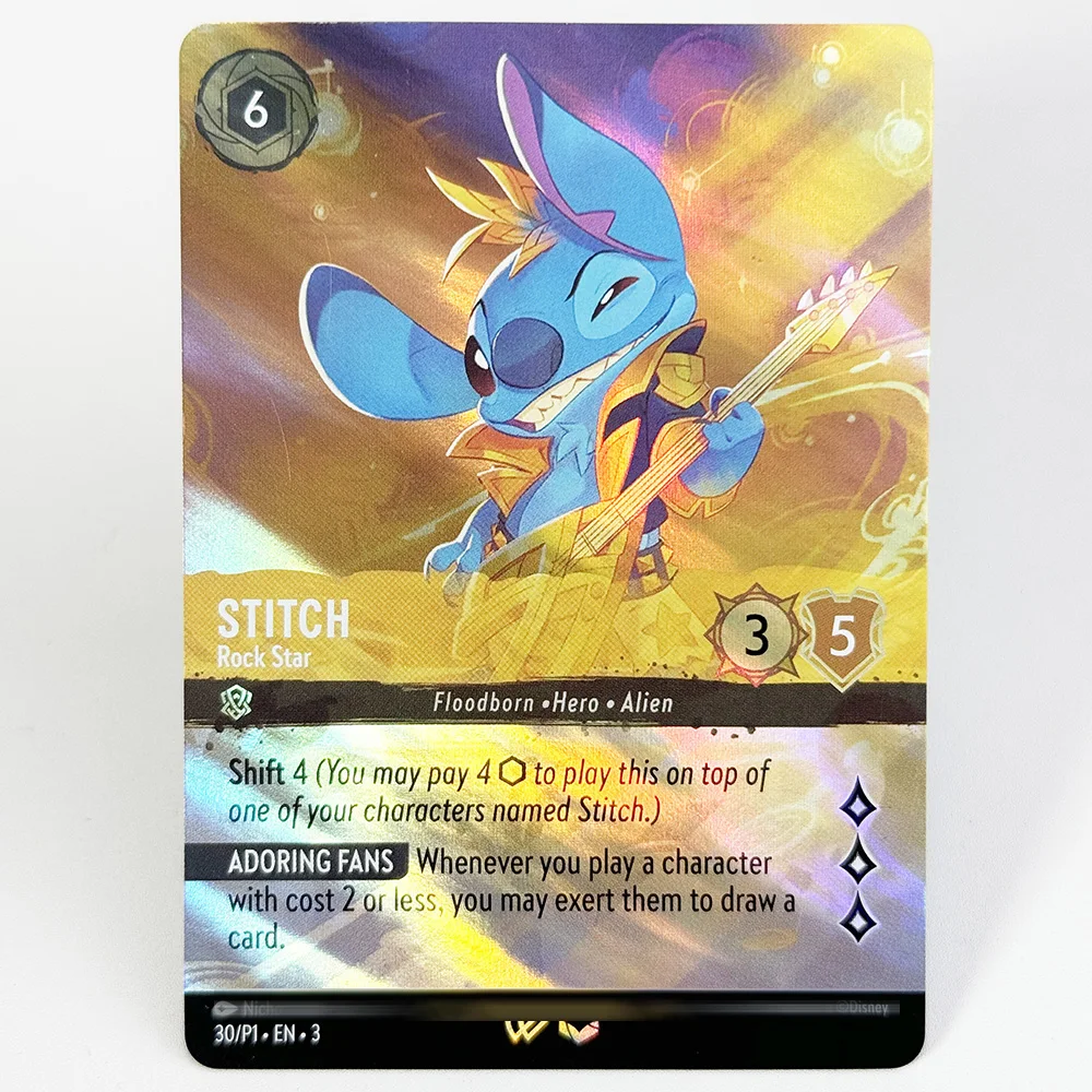 بطاقات لوركانا فويل TCG أرواق لعب STITCH Rock Star English.French Floodborn eHero ·Alien