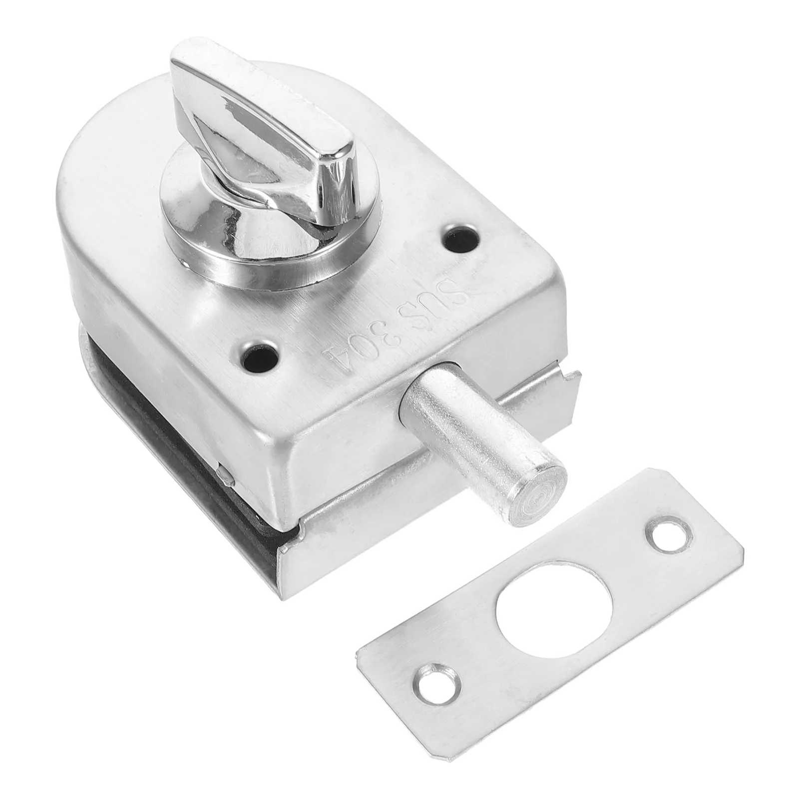 Clamp-on Floor Door Lock for Frameless Glass Stainless Steel No-Drill Bolt Lock Sliding Glass Door Foot Latch Shop Shower