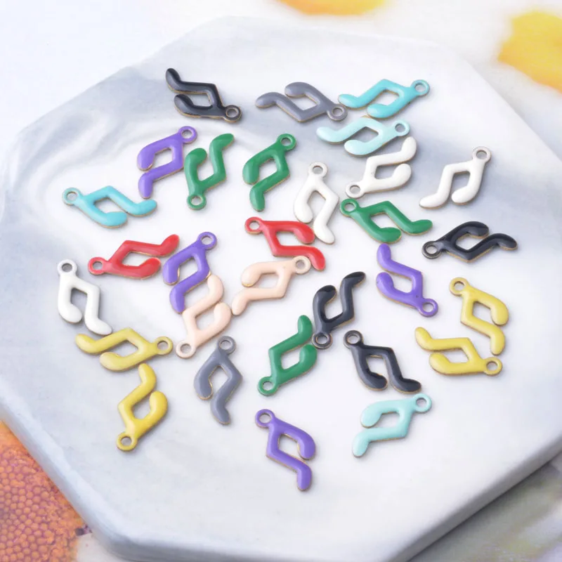 

30pcs Copper Two-sided Enamel Note Charms