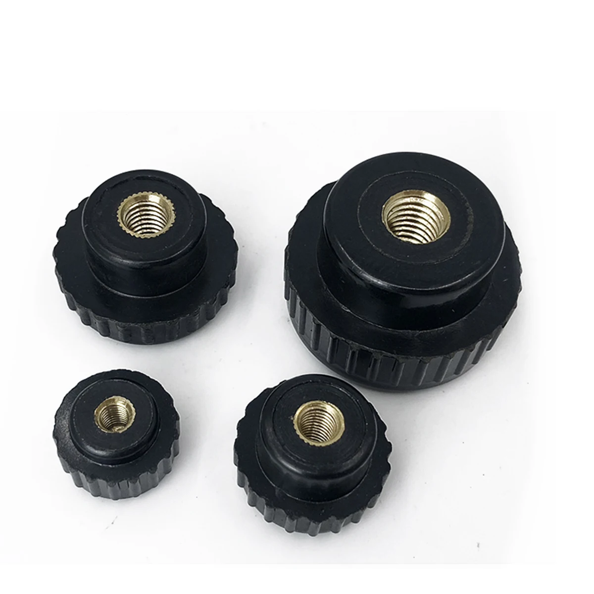 Bakelite Round Head Straight Knurled Manual Nut Knob With Copper Core Inner Thread 5M6M8M10