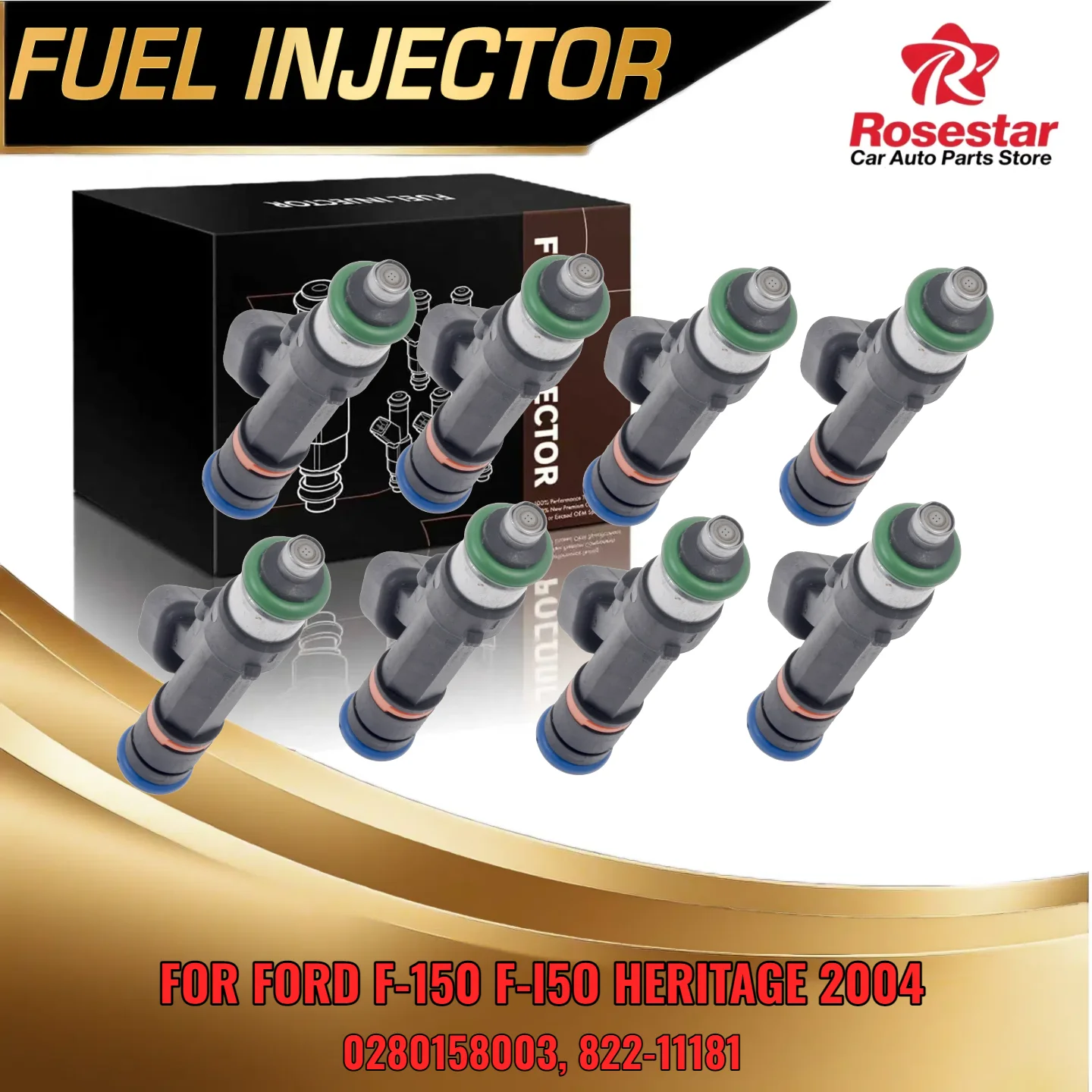

8 шт. топливные форсунки для двигателя Ford F-150 5.4L 2004 2005 модель Heritage 0280158003 822-11181