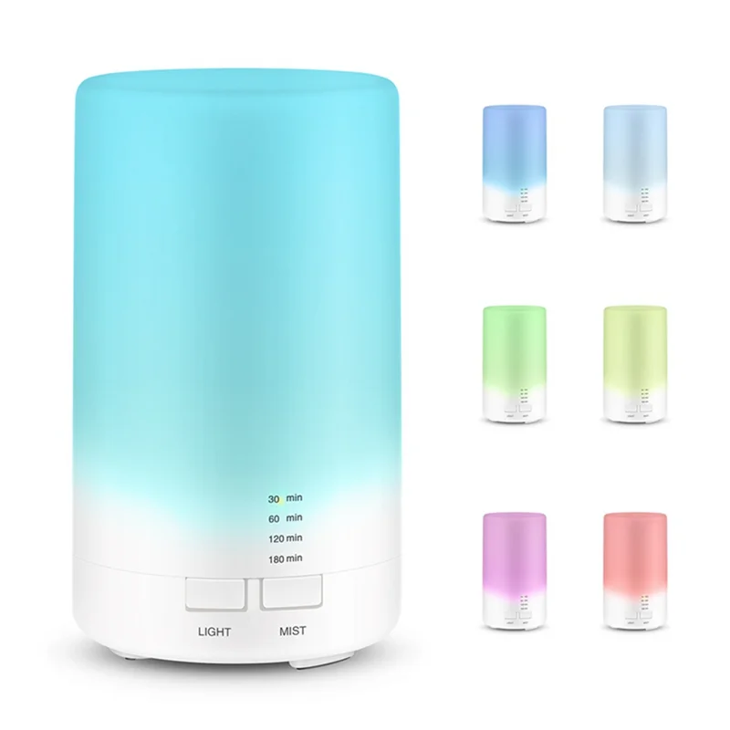 USB Carregamento Ultrasonic Air Umidificador, Aromaterapia Difusor De Óleo Essencial para Casa, Carro, Escritório, 7 Cores Night Light