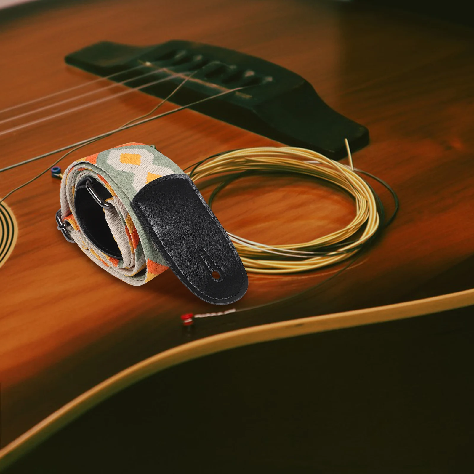

5cm Wide Crossbody Bag Shoulder Strap for Guitar Ethnic Design Adjustable Length Comfortable for Street Performers and Band