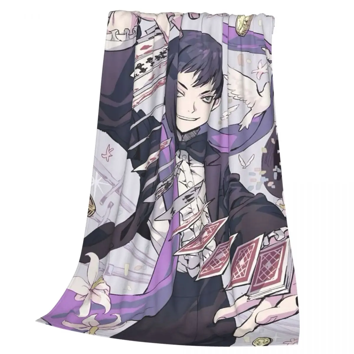 Gen Asagiri Dr Stone Apan Anime Blanket Soft Warm Flannel Throw Blanket Bedspread for Bed Living room Picnic Travel Home Sofa