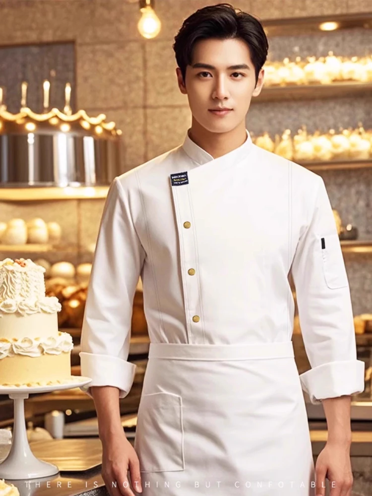 

Food service Chef's Uniform Kitchen Cooking Costume Restaurant Cook Jackets Bakery Cafe Waiter Waitress Work Clothes Long-sleeve
